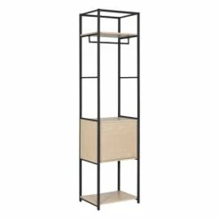 Mob In Valets De Nuits Et Portants Portant Vêtements Fermé Bois Et Métal Noir L50 X H200 Cm