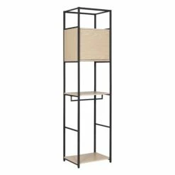 Mob In Valets De Nuits Et Portants Portant Vêtements Fermé Bois Et Métal Noir L50 X H200 Cm -Meubles d'appoint Soldes portant vetements ferme bois et metal noir l50 x h200 cm 4