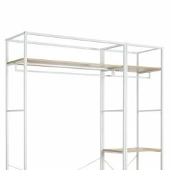 Mob In Valets De Nuits Et Portants Portants Vêtements En Bois Et Métal Blanc - Lot De 2 -Meubles d'appoint Soldes portants vetements en bois et metal blanc lot de 2 3