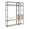 Mob In Valets De Nuits Et Portants Portants Vêtements En Bois Et Métal Noir Avec Module Fermé - Lot De 2 -Meubles d'appoint Soldes portants vetements en bois et metal noir avec module ferme lot de 2