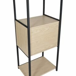 Mob In Valets De Nuits Et Portants Portants Vêtements En Bois Et Métal Noir Avec Module Fermé - Lot De 2 -Meubles d'appoint Soldes portants vetements en bois et metal noir avec module ferme lot de 2 3