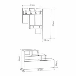 Toilinux Portemanteaux Et Patères Porte Manteau Avec Banc Design Blanc -Meubles d'appoint Soldes porte manteau avec banc design blanc 3