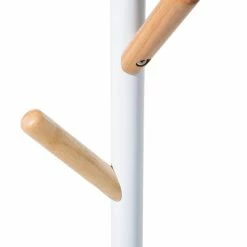 Beliani Portemanteaux Et Patères Porte-manteau Blanc En Bois De Pin -Meubles d'appoint Soldes porte manteau blanc en bois de pin 2