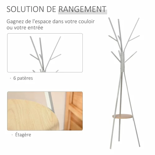 Homcom Portemanteaux Et Patères Porte-manteau Design Branches Blanc 6 Homcom Portemanteaux Et Patères Porte-manteau Design Branches Blanc – Image 4