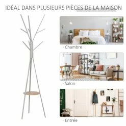 Homcom Portemanteaux Et Patères Porte-manteau Design Branches Blanc 13 Homcom Portemanteaux Et Patères Porte-manteau Design Branches Blanc -Meubles d'appoint Soldes porte manteau design branches blanc 5