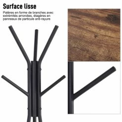 Homcom Portemanteaux Et Patères Porte-manteau Trépied Style Industriel Branches + 2 étagères 12 Homcom Portemanteaux Et Patères Porte-manteau Trépied Style Industriel Branches + 2 étagères -Meubles d'appoint Soldes porte manteau trepied style industriel branches 2 etageres 4