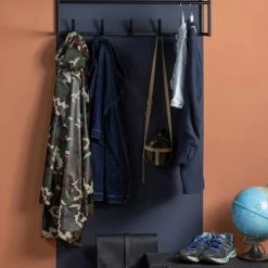 Woood Portemanteaux Et Patères Porte-manteaux 5 Crochets En Métal Noir -Meubles d'appoint Soldes porte manteaux 5 crochets en metal noir 1