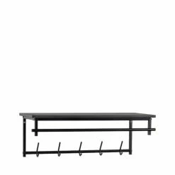 Woood Portemanteaux Et Patères Porte-manteaux 5 Crochets En Métal Noir -Meubles d'appoint Soldes porte manteaux 5 crochets en metal noir 6