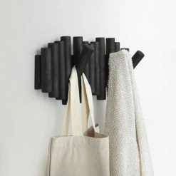 Meubles d'appoint Soldes -Meubles d'appoint Soldes porte manteaux 5 crochets noir 38x17cm 1