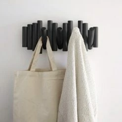 Umbra Portemanteaux Et Patères Porte Manteaux 5 Crochets Noir 38x17cm -Meubles d'appoint Soldes porte manteaux 5 crochets noir 38x17cm 2