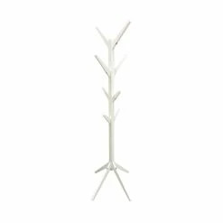 The Home Deco Factory Portemanteaux Et Patères Porte-manteaux Arbre En Bois 8 Tiges Blanc