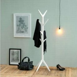 Meubles & Design Valets De Nuits Et Portants Porte Manteaux Moderne En Bois Gris -Meubles d'appoint Soldes porte manteaux moderne en bois gris 1