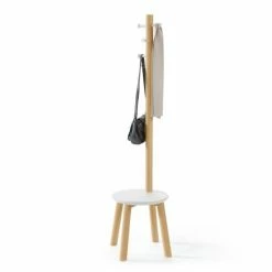 Umbra Portemanteaux Et Patères Porte Manteaux Tabouret Pillard Bois Naturel -Meubles d'appoint Soldes porte manteaux tabouret pillard bois naturel 4