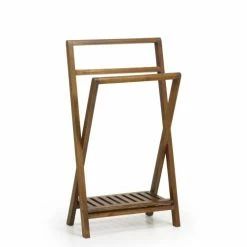 MOYCOR Valets De Nuits Et Portants Porte-serviettes Pliant En Bois Marron