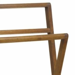MOYCOR Valets De Nuits Et Portants Porte-serviettes Pliant En Bois Marron -Meubles d'appoint Soldes porte serviettes pliant en bois marron 3