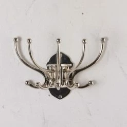 Nouveaux produits -Meubles d'appoint Soldes portemanteau 5 crochets en metal argente 1