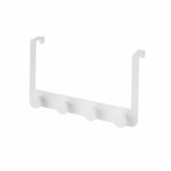 Wadiga Portemanteaux Et Patères Portemanteau De Porte 4 Crochets En Métal Et ABS Blanc 35x8,5x20cm -Meubles d'appoint Soldes portemanteau de porte 4 crochets en metal et abs blanc 35x8 5x20cm 3