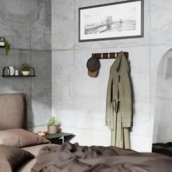 Umbra Portemanteaux Et Patères Portemanteau Mural 5 Crochets Rabattables, Bois, Expresso -Meubles d'appoint Soldes portemanteau mural 5 crochets rabattables bois expresso 2