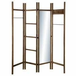 MACABANE Portemanteaux Et Patères Portemanteau Pliable 4 Ventaux En Teck Recyclé