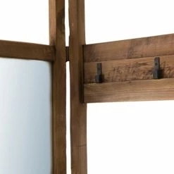 MACABANE Portemanteaux Et Patères Portemanteau Pliable 4 Ventaux En Teck Recyclé -Meubles d'appoint Soldes portemanteau pliable 4 ventaux en teck recycle 5