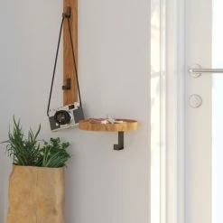 WOODEK Portemanteaux Et Patères Portemanteaux Mural Avec 1 Patère En Chêne Massif Huilé -Meubles d'appoint Soldes portemanteaux mural avec 1 patere en chene massif huile 3