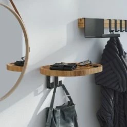 WOODEK Portemanteaux Et Patères Portemanteaux Mural Avec 2 Patères En Chêne Massif Huilé 8 WOODEK Portemanteaux Et Patères Portemanteaux Mural Avec 2 Patères En Chêne Massif Huilé -Meubles d'appoint Soldes portemanteaux mural avec 2 pateres en chene massif huile 1