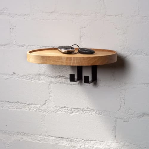 WOODEK Portemanteaux Et Patères Portemanteaux Mural Avec 2 Patères En Chêne Massif Huilé 5 WOODEK Portemanteaux Et Patères Portemanteaux Mural Avec 2 Patères En Chêne Massif Huilé – Image 3