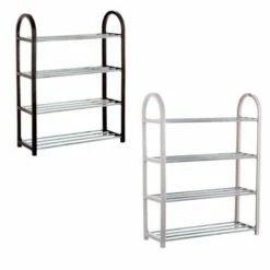 Five Simply Smart Meubles D'entrée Et à Chaussures Set De 2 étagères à Chaussures Blanc Et Noir - 50x18.5x65cm