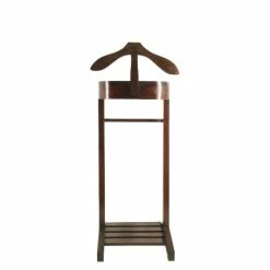 MOYCOR Valets De Nuits Et Portants Valet De Chambre En Bois Marron -Meubles d'appoint Soldes valet de chambre en bois marron 4