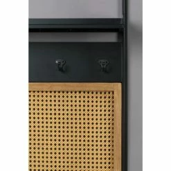Dutchbone Portemanteaux Et Patères Vestiaire D'entrée Avec Miroir En Métal Et Cannage -Meubles d'appoint Soldes vestiaire d entree avec miroir en metal et cannage 2