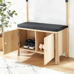 Baita Meubles D'entrée Et à Chaussures Vestiaire D'entrée Effet Chêne Et Gris H185cm Bois Et Gris -Meubles d'appoint Soldes vestiaire d entree effet chene et gris h185cm bois et gris 3