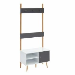 Baita Meubles D'entrée Et à Chaussures Vestiaire D'entrée Gris Et Blanc H180cm -Meubles d'appoint Soldes vestiaire d entree gris et blanc h180cm 2