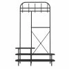Nordlys Portemanteaux Et Patères Vestiaire D'entrée Style Industriel Avec Plateaux En Bois Noir -Meubles d'appoint Soldes vestiaire d entree style industriel avec plateaux en bois noir