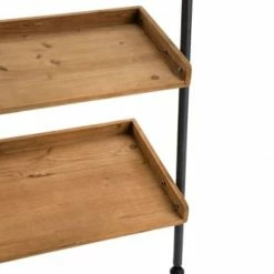 Hellin Meubles D'entrée Et à Chaussures Vestiaire En Bois Et Métal Avec Miroir Et Tablettes -Meubles d'appoint Soldes vestiaire en bois et metal avec miroir et tablettes 1