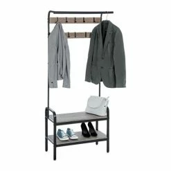 Decoratie Portemanteaux Et Patères Vestiaire Métal Bois -Meubles d'appoint Soldes vestiaire metal bois 3